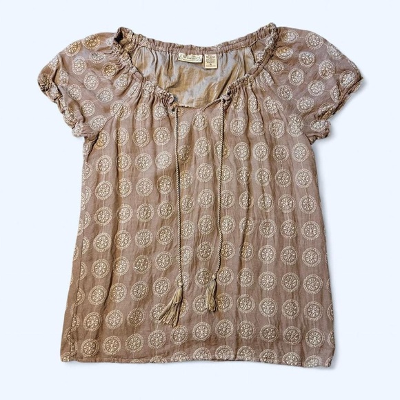 Fairy Brown Milkmaid Babydoll Top by Art and Soul! - Picture 2 of 5